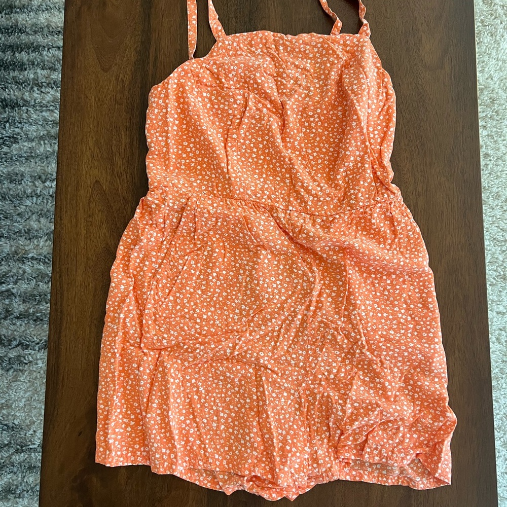Old Navy Orange and White One Piece Romper